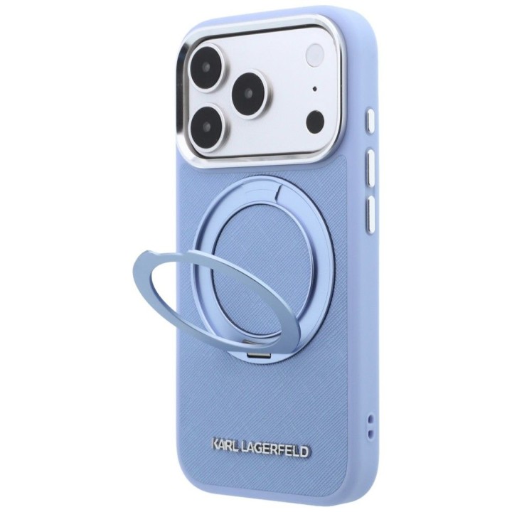 KARL LAGERFELD futerał do IPHONE 18 Pro/17 Pro kompatybilny z MagSafe (Saffiano Classic Logo) jasnoniebieski