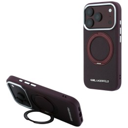 KARL LAGERFELD futerał do IPHONE 18 Pro Max/17 Pro Max kompatybilny z MagSafe (Saffiano Classic Logo) burgundowy