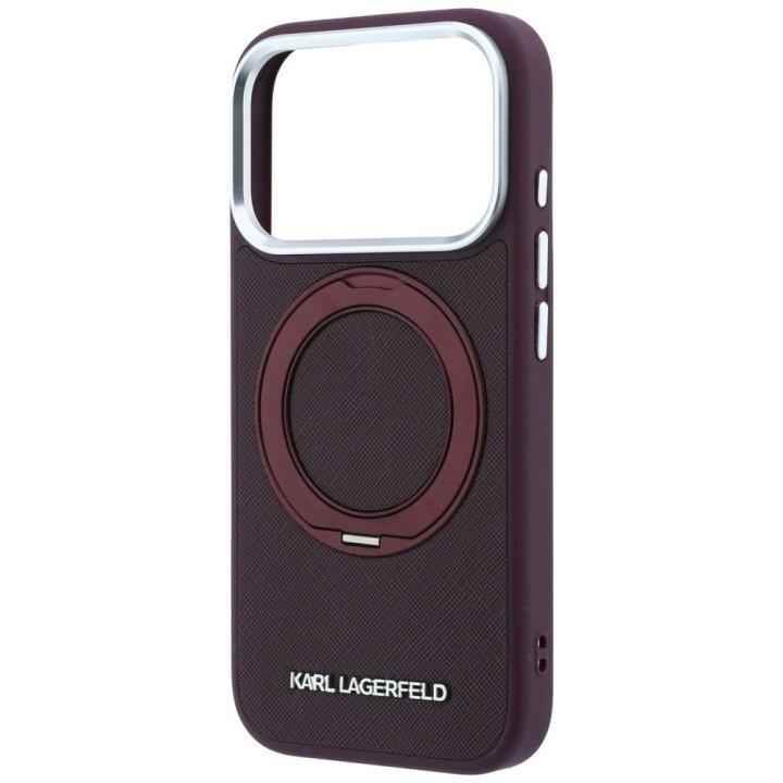 KARL LAGERFELD чехол для IPHONE 18 Pro Max/17 Pro Max совместимый с Magsafe (Saffiano Classic Логотип) бордовый