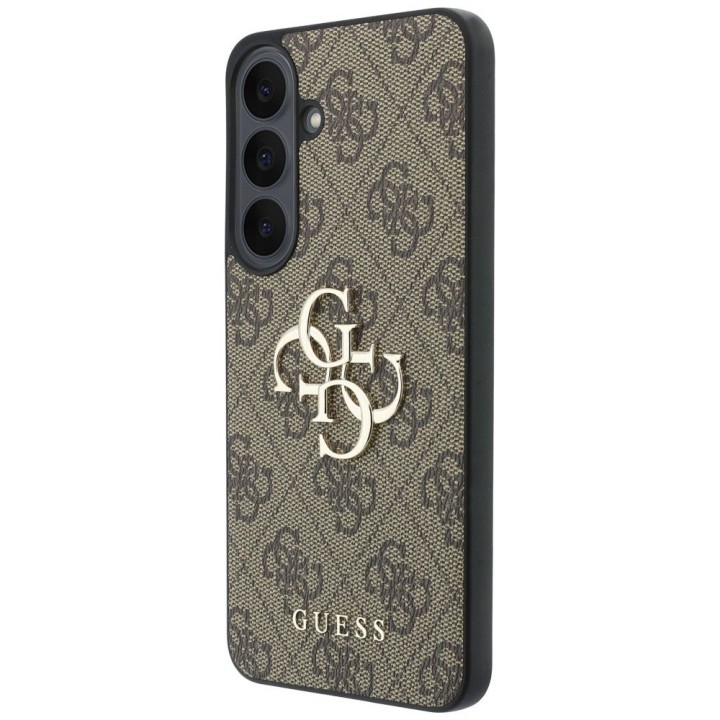 GUESS futerał do SAMSUNG S26 FE (Leather 4G Metal Logo) brązowy