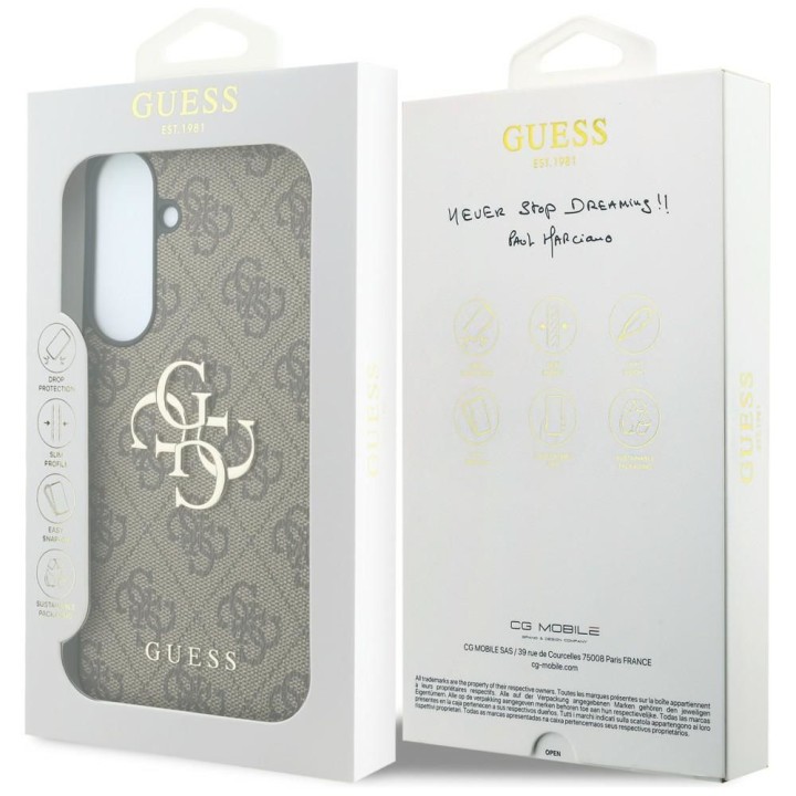 GUESS чохол для SAMSUNG S26 FE (Leather 4G Metal Logo) коричневий