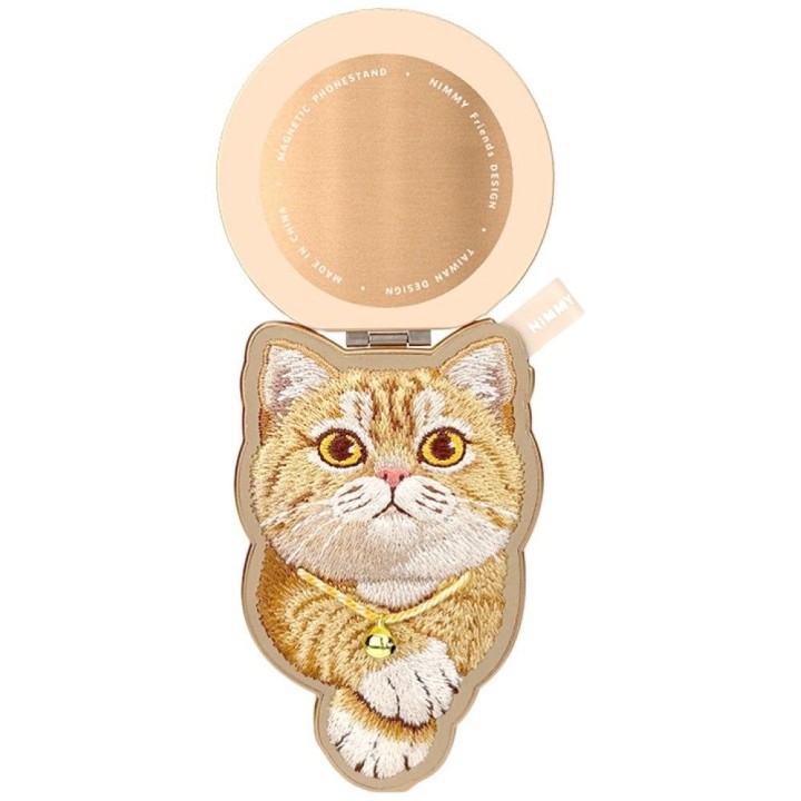 NIMMY charm magnetic DENIM FASHION GINGER CAT brown