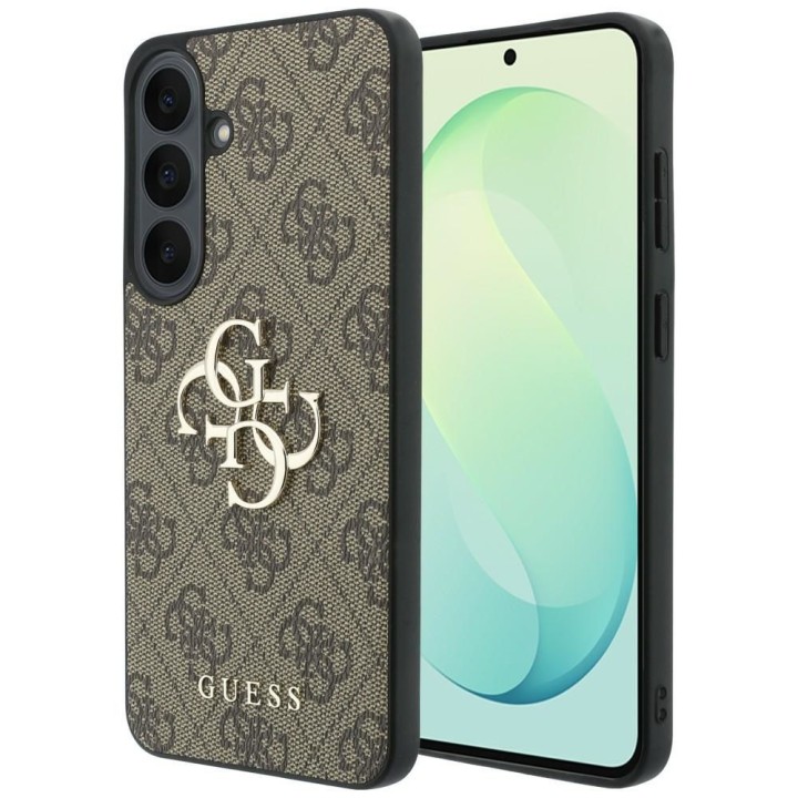 GUESS чехол для SAMSUNG S26 FE (Leather 4G Metal Logo) коричневый