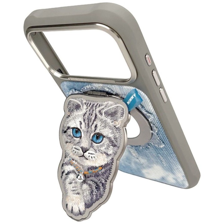 NIMMY магнітна підвіска DENIM FASHION BRITISH SHORTHAIR CAT сіра