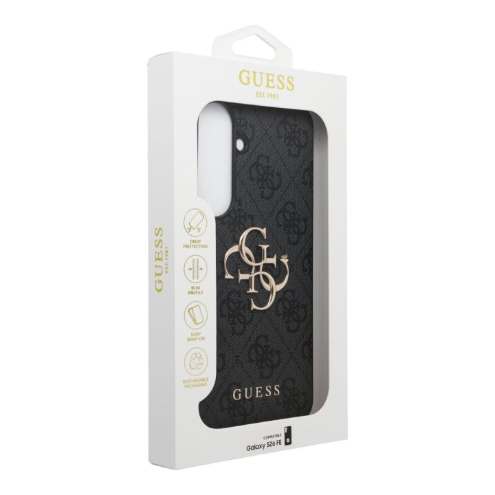 GUESS чохол для SAMSUNG S26 FE (Leather 4G Метал Логотип) чорний