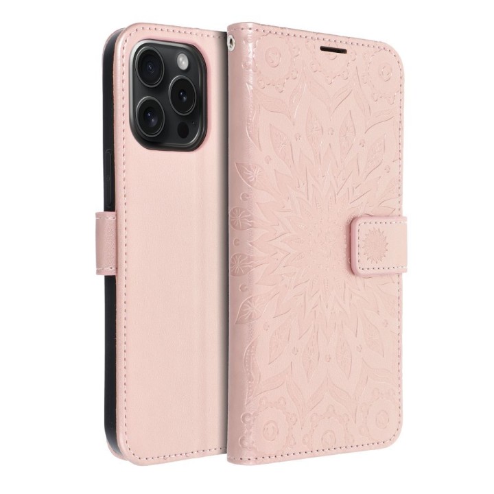 Flip case for iPhone 15 PRO MAX Mezzo Book mandala rose gold