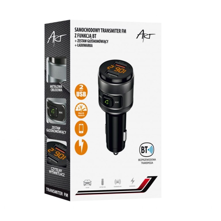 ART transmitter FM bluetooth 5.0 + 2 x USB A QC3.0 FM-57 black
