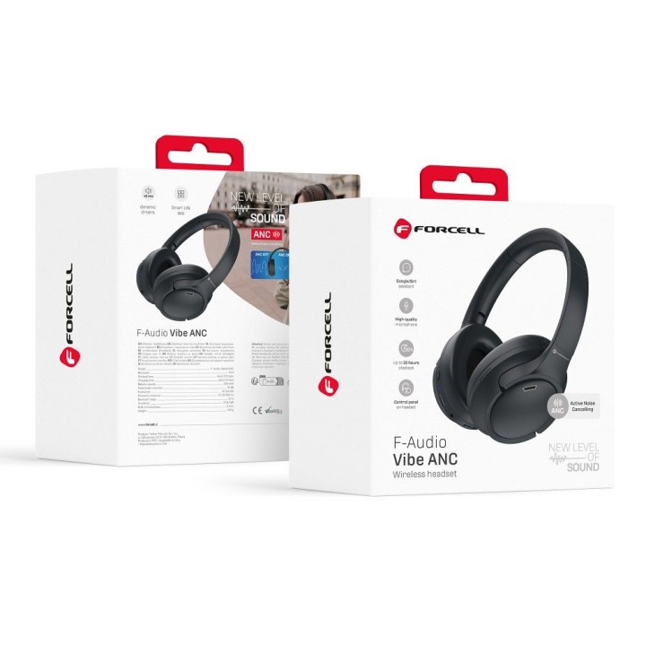 Wireless on-ear headphones Forcell F-Audio Vibe ANC + ENC + TUYA APP black