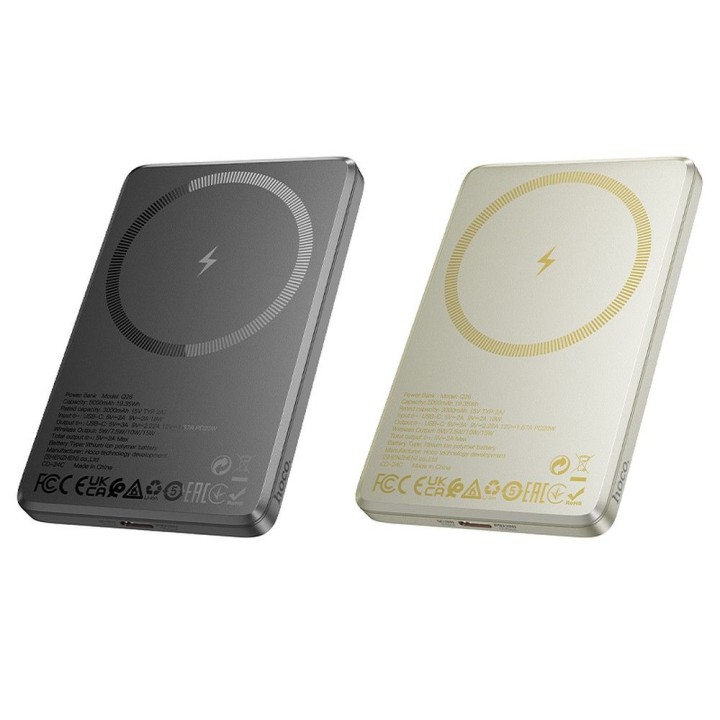 Powerbank zgodny z MagSafe Hoco 5000 mAh QC PD 2A 20W Q26 szary