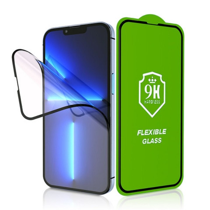 Гибридное стекло 5D Full Glue для iPhone 15 PLUS Bestsuit Flexible черное