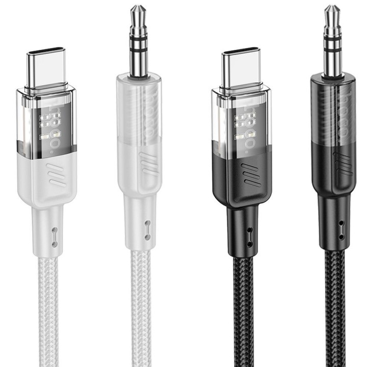 Кабель AUX Jack 3,5 mm для USB C Hoco 1,2 m UPA27 чорний