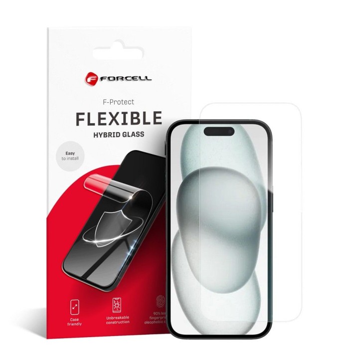 Гібридне скло для iPhone 15 Forcell Flexible Nano Glass