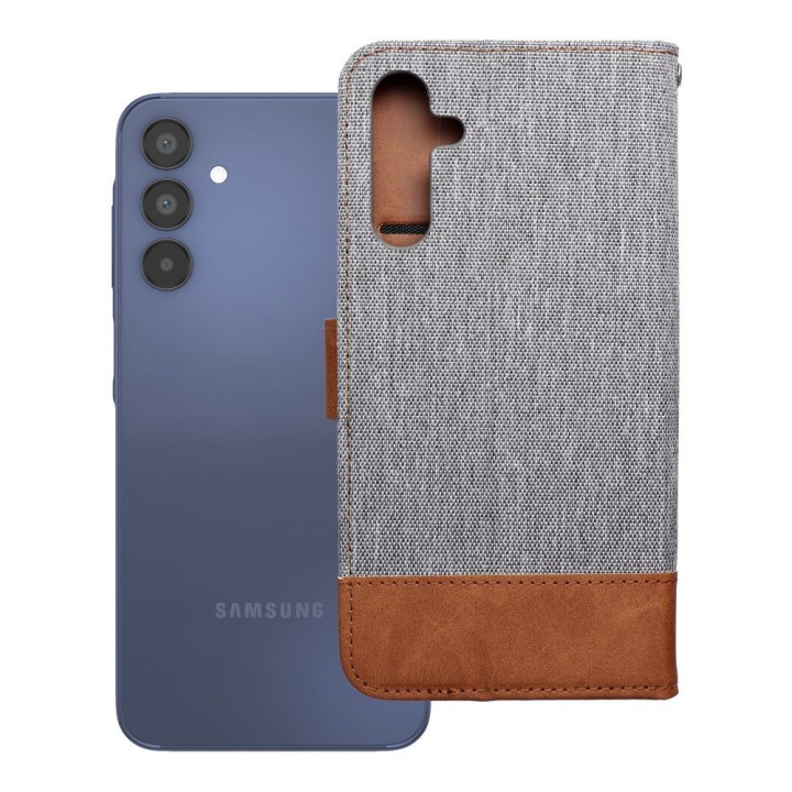 Чехол с клапаном для Samsung A15 4G / A15 5G Jeans Book серый