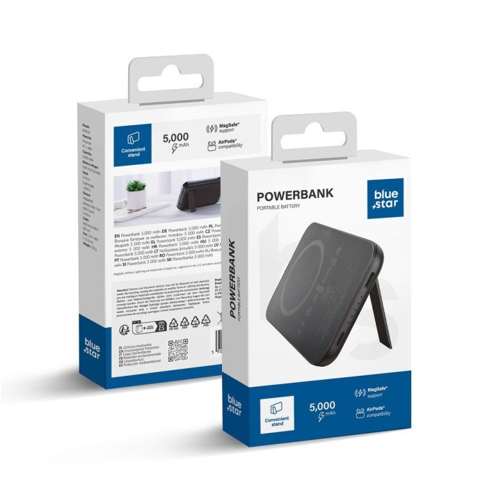 Повербанк совместимый с MagSafe Blue Star W0553 2A 5W 5000 mAh черный