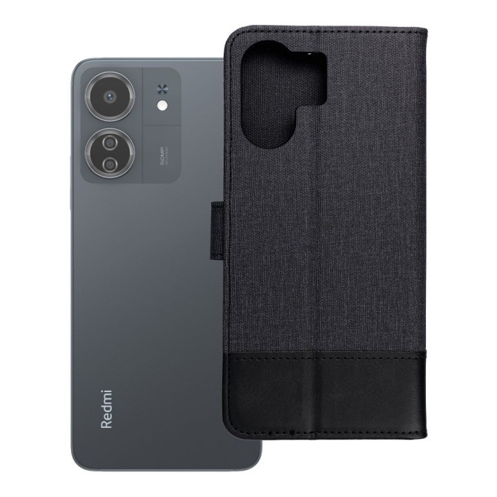 Чехол с клапаном для Xiaomi Redmi 13C / Poco C65 Gomma Book черный