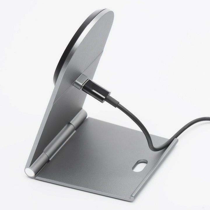 Wireless charger Forcell F-Energy FLIP Charge USB C Qi2 15W MagSafe compatible silver 0INT