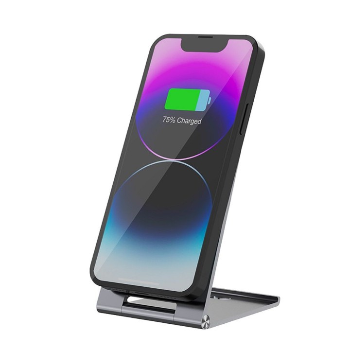 Бездротовий зарядний пристрій Forcell F-Energy FLIP Charge USB C Qi2 15W сумісний з MagSafe сріблястий 0INT