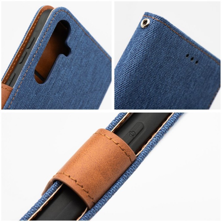 Etui z klapką na Samsung A20e Jeans Book niebieskie
