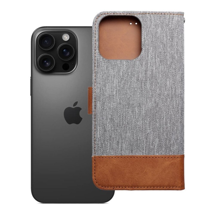 Flip case for iPhone 16 PRO MAX Jeans Book grey