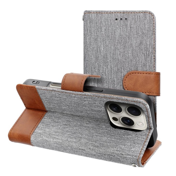 Flip case for iPhone 16 PRO MAX Jeans Book grey