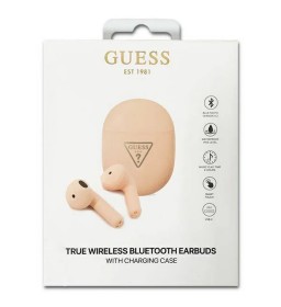 Беспроводные наушники / bluetooth стерео TWS GUESS + gutwst82trp док-станция (треугольник логотип / розовый)