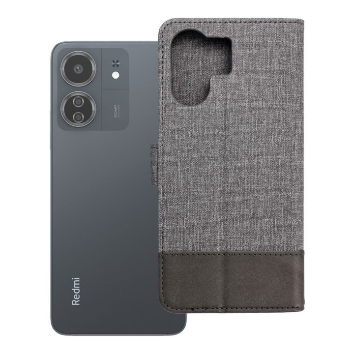 Чехол с клапаном для Xiaomi Redmi 13C / Poco C65 Gomma Book серый