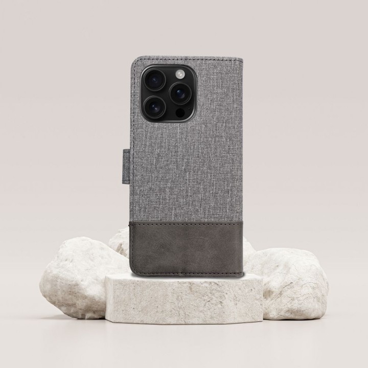 Etui z klapką na Samsung A21s Gomma Book szare