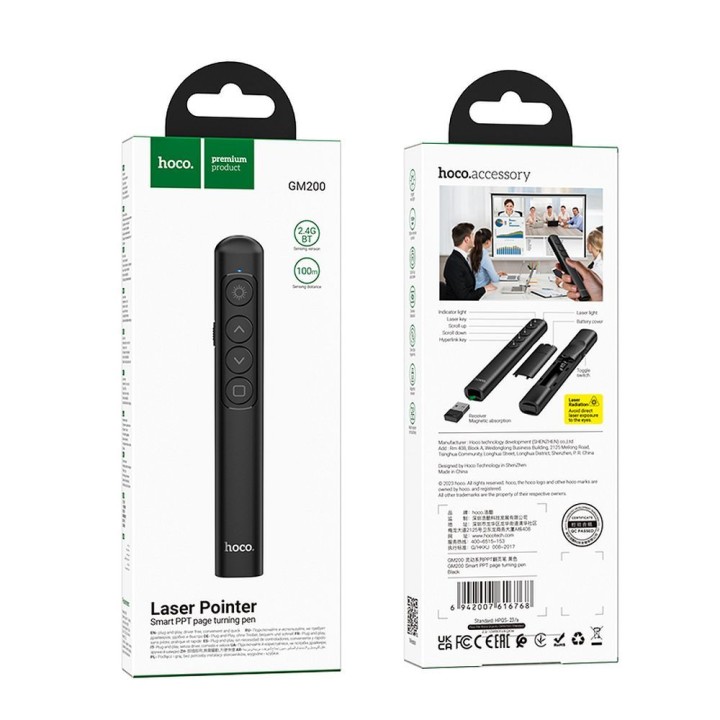 Wireless laser pointer Hoco bluetooth GM200 black