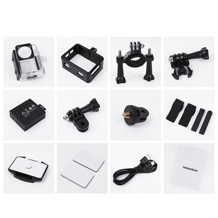 Sports camera Hoco with two displays 1,3" + 2" anti-shake IPS 4K/30fps DV102 black