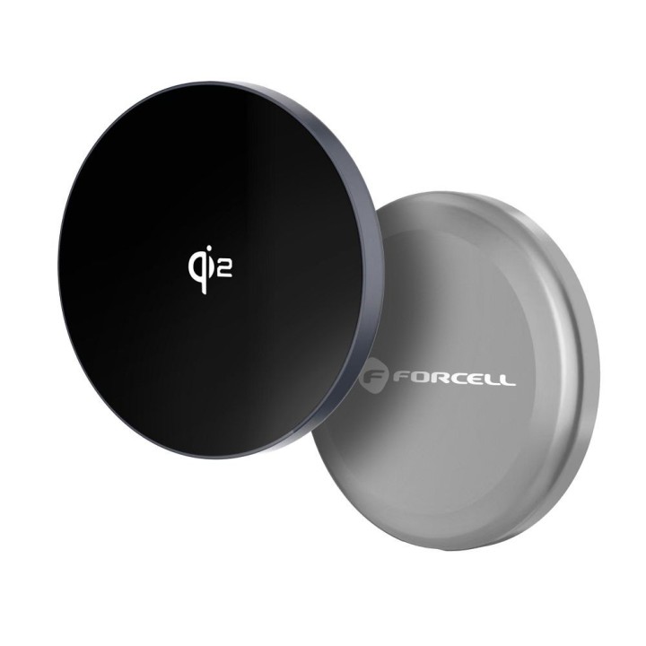 Бездротовий зарядний пристрій Forcell F-Energy Smart Charge USB C Qi2 15W сумісний з MagSafe зі знімним кабелем 1,5 m сріблястий