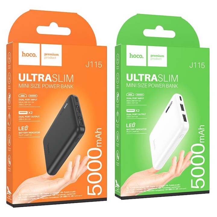 HOCO power bank 5000 mAh 2A J115 black