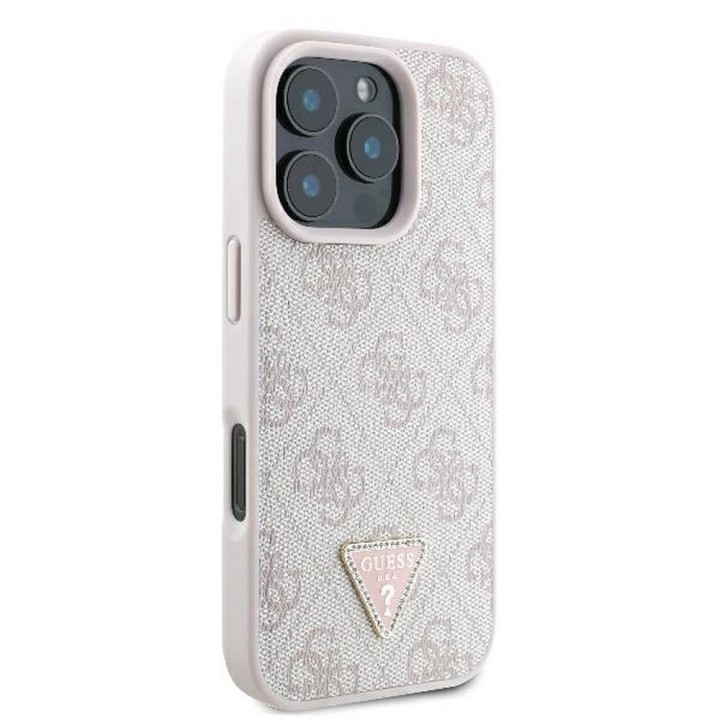 GUESS case for IPHONE 16 Pro Max GUHCP16XP4TDPP (PU Leather 4G Triangle Strass) pink