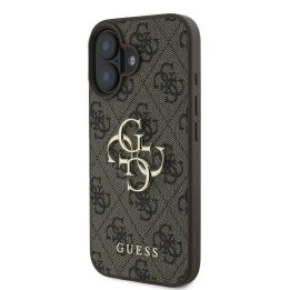 GUESS чехол для IPHONE 16 GUHCP16S4GMGBR (4G PU Big Logo) коричневый