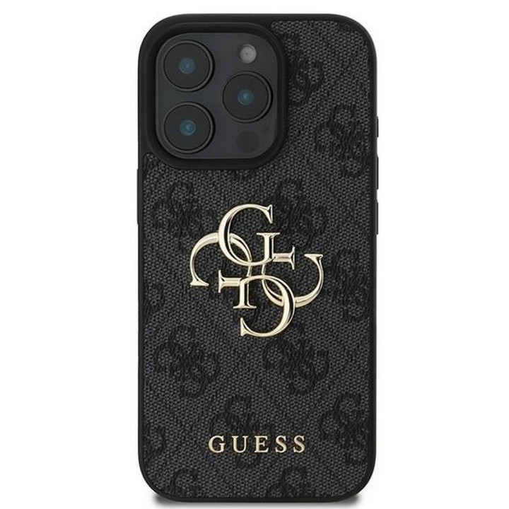 GUESS чехол для IPHONE 16 Pro GUHCP16L4GMGGR (4G PU Big Logo) черный