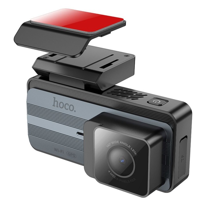 Car camera Hoco with display 3,69" 2K + rear camera 720P/25fps GPS DV12 silver-grey