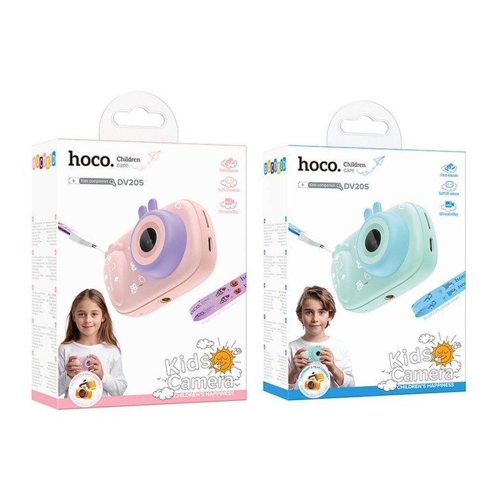 Aparat cyfrowy dla dzieci z funkcją selfie Hoco 1MP 2,0" HD Ready DV205 niebieski 0INT