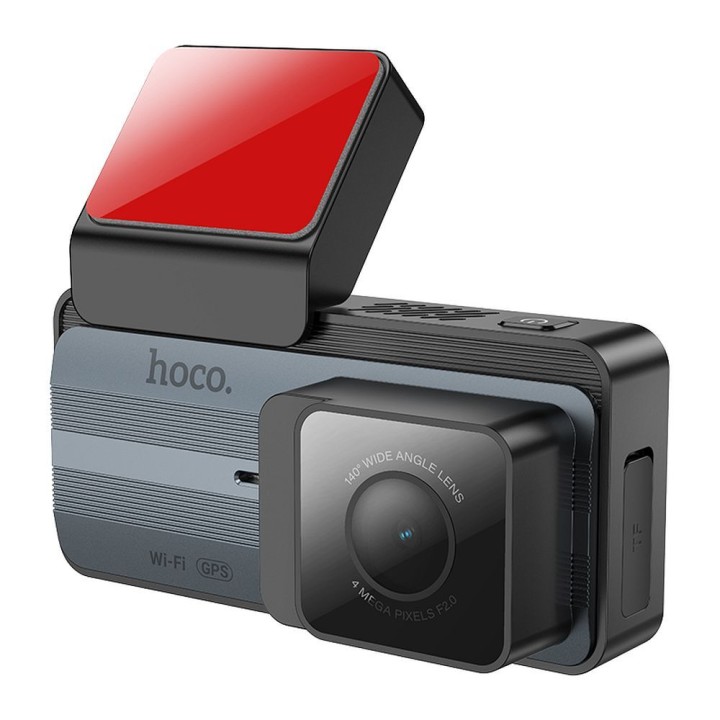 Car camera Hoco with display 3,69" 2K + rear camera 720P/25fps GPS DV12 silver-grey