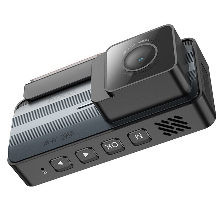Автомобільна камера Hoco з дисплеєм 3,69" 2K + задня камера 720P/25fps GPS DV12 сріблясто-сіра