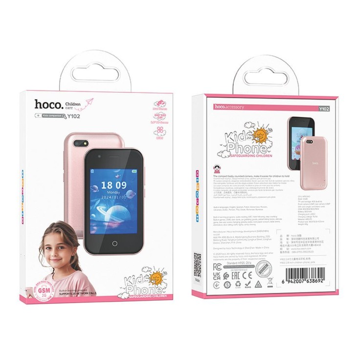Смартфон для дітей Hoco 2,8" 2G Y102 рожевий