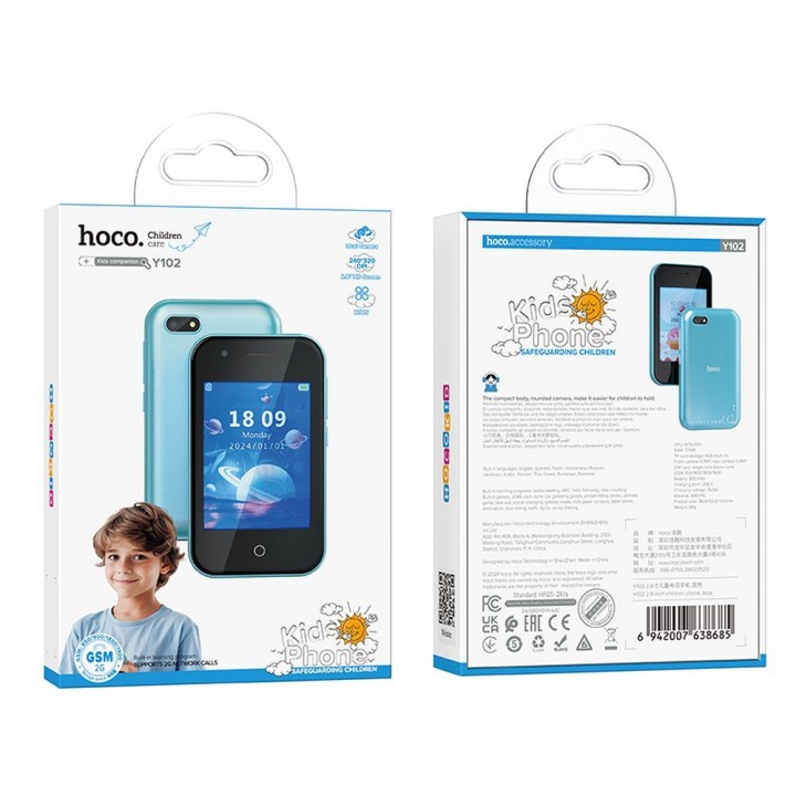 Смартфон для детей Hoco 2,8" 2G Y102 синий