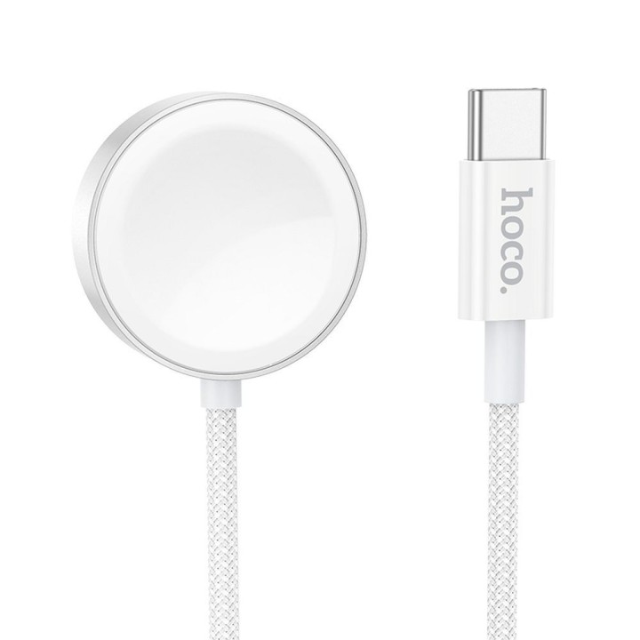 Бездротовий зарядний пристрій Hoco 2,5W USB C сумісний з Apple Watch і Samsung Watch CW59 білий