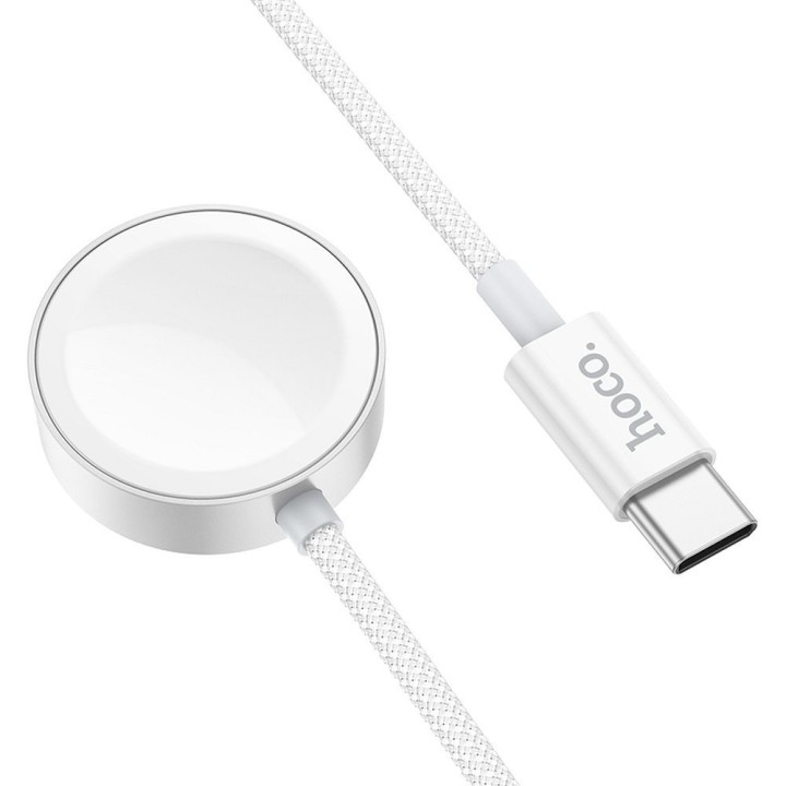 Ładowarka indukcyjna Hoco 2,5W USB C kompatyblina z Apple Watch i Samsung Watch CW59 biała