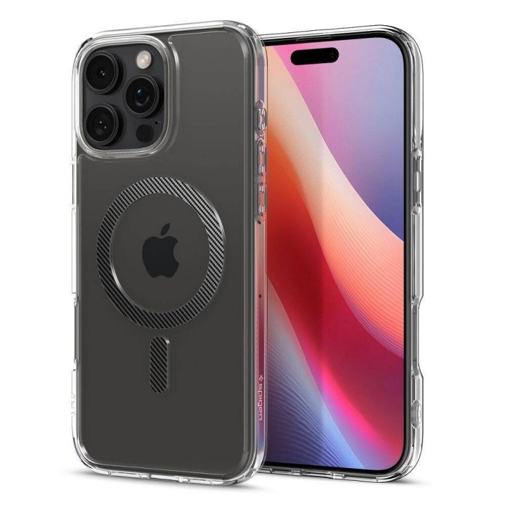 SPIGEN case ULTRA HYBRID MAG compatible with MagSafe for IPHONE 16 Pro Max carbon fiber