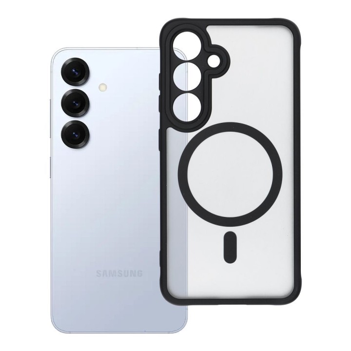 Чохол для Samsung S25 Full Matte Mag Cover сумісний з MagSafe чорний