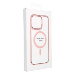Чехол для Samsung S25 Color Edge Mag Cover совместимый с MagSafe розовый