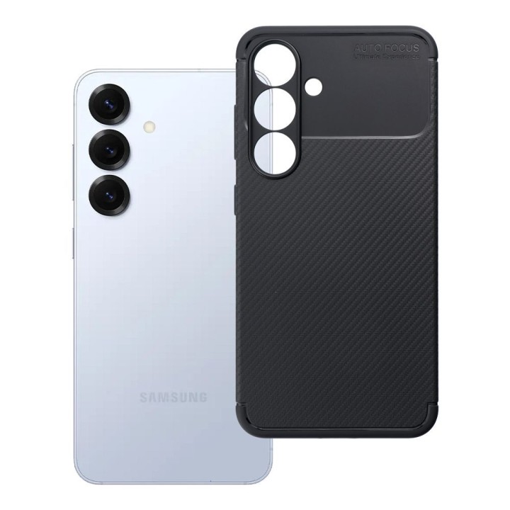 Чехол для Samsung S25 Carbon Premium черный