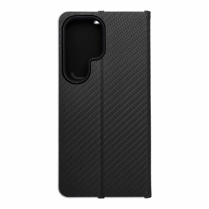 Чехол с клапаном для Samsung S25 ULTRA Luna Book Carbon черный