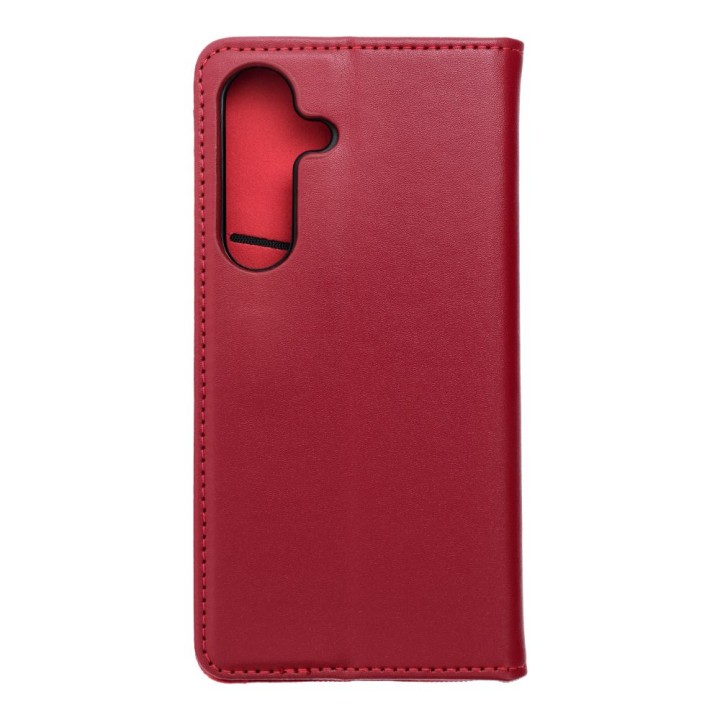 Чехол с клапаном для Samsung S25 Smart Pro Book кожаный бордовый