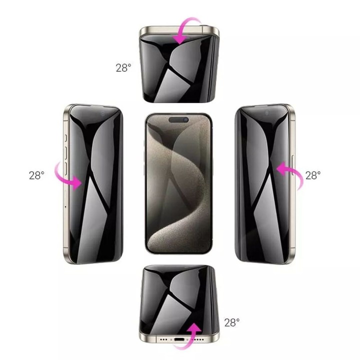 Закаленное стекло для iPhone 15 PLUS 360-degree privacy Hoco
