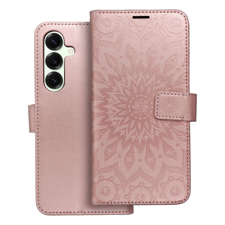 Чехол с клапаном для Samsung S25 PLUS Mezzo Book мандала розовое золото